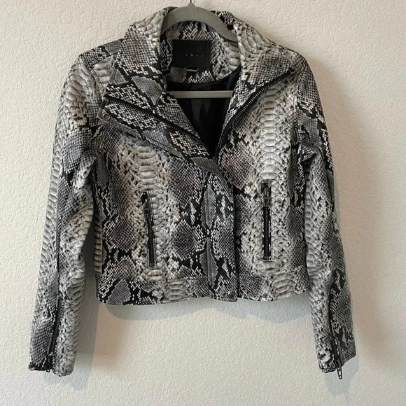 Blank NYC Snake Moto Jacket Womens Small Faux Leather - Picture 1 of 12